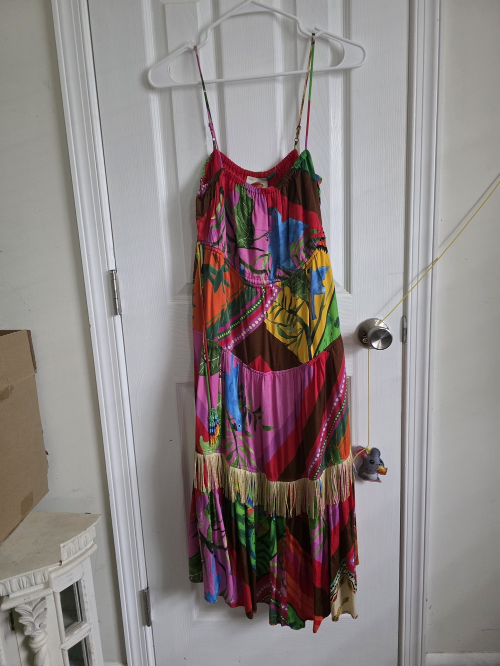 FARM Rio Vibrant Multicolor Fringe Maxi Dress